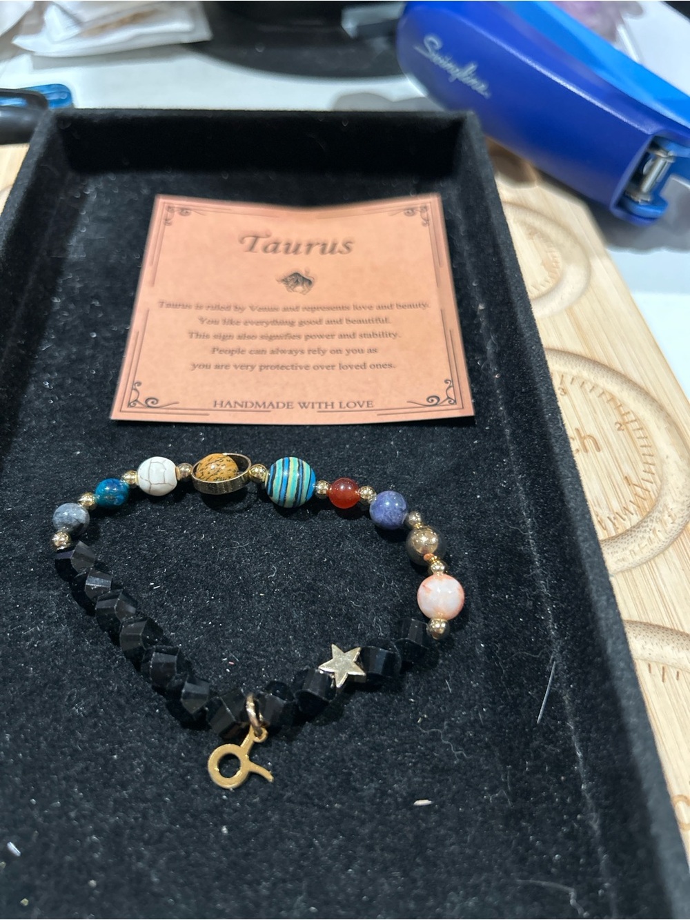 Taurus zodiac sign stretch bracelet